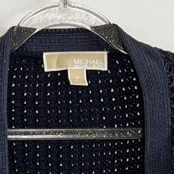 Michael Kors Women's Cotton Knit Cardigan, Blue, Open Front, Size Small - Picture 5 of 7